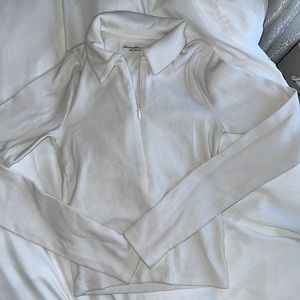 Abercrombie long sleeve zip polo Soft AF Rib